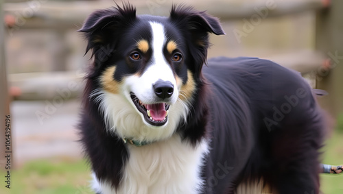 Come un Border Collie guarda il suo padrone photo