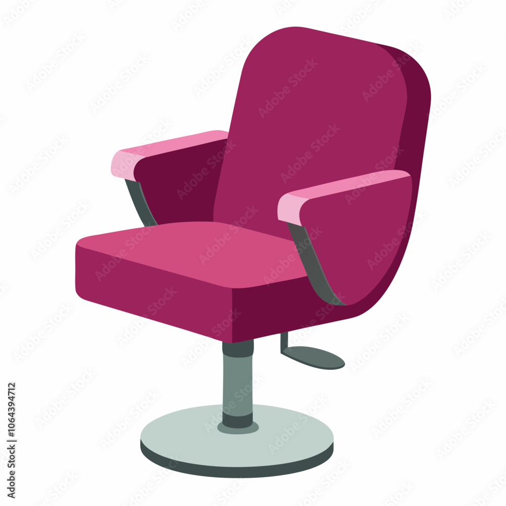 barber salon chair with a white background