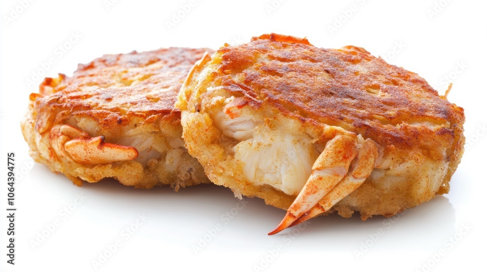 Delicious Crab Cakes on a White Background Delicious Crab Cakes on a White Background