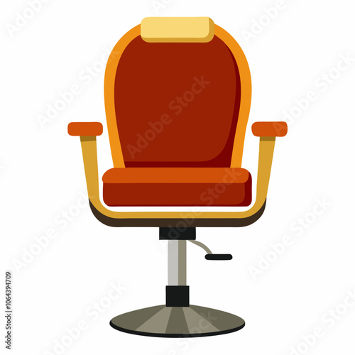 barber salon chair with a white background