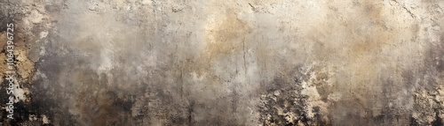 Weathered Concrete Wall with Patches of Brown and Beige