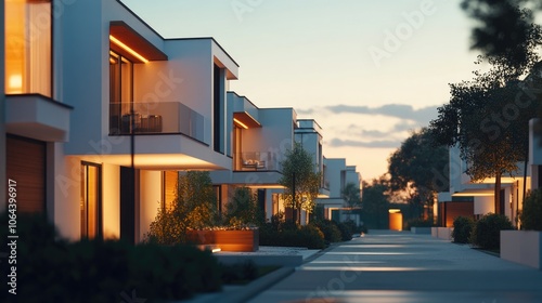 Contemporary Elegance: Modern Residential Architecture at Dusk