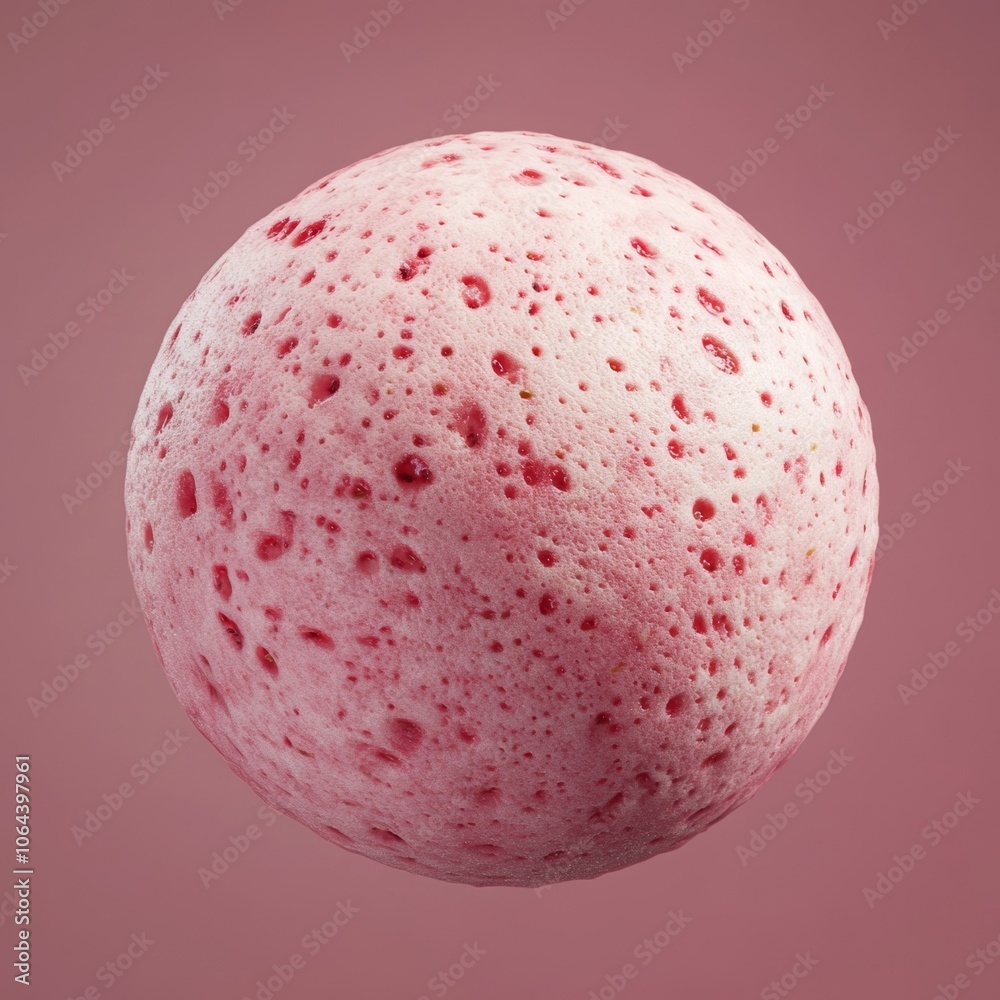 Frothy pink ball, white isolate background Frothy pink ball, white isolate background