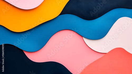 Mesmerizing abstract background featuring organic shapes layered in a vibrant gradient of pinks and blues creating a dynamic and visually striking composition photo