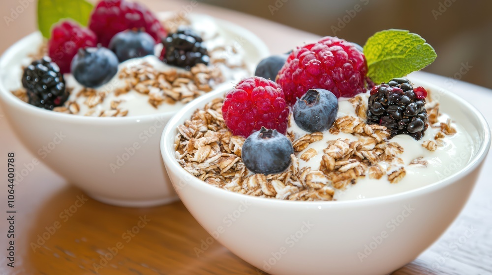 Delicious Yogurt Parfait with Granola and Berries Delicious Yogurt Parfait with Granola and Berries
