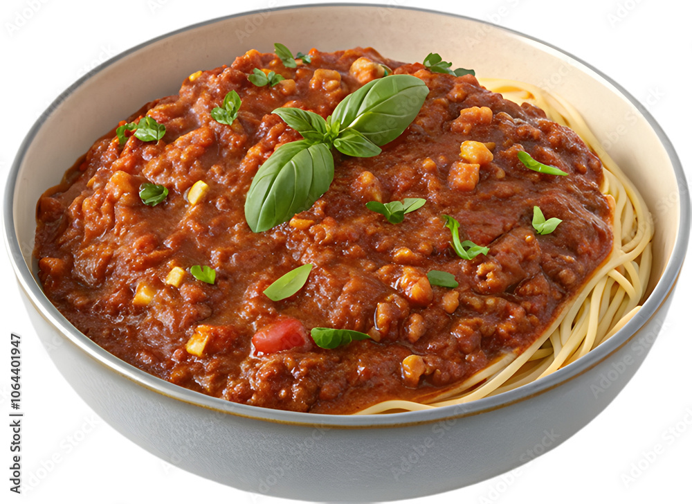 Clipart of savory Bolognese sauce with ground meat, tomatoes, and herbs. Clipart of savory Bolognese sauce with ground meat, tomatoes, and herbs.