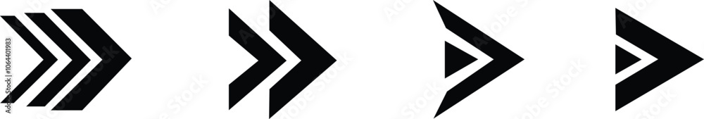 Fototapeta premium silhouette of a woman set of arrow