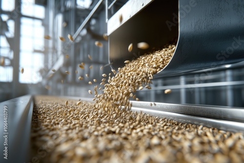 Grain export: shipment of wheat to international markets, agricultural trade growth, stabilizing food supply, economic cooperation through seamless movement of essential crops worldwide. photo