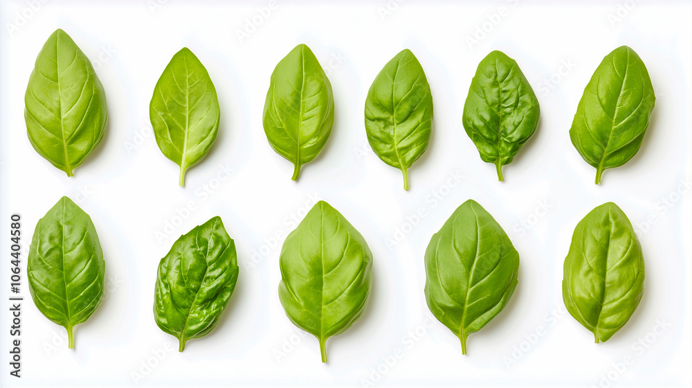 basil leaves isolated 