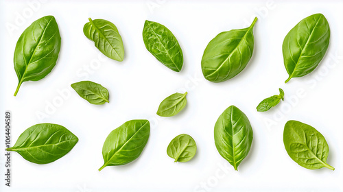 basil leaves isolated 