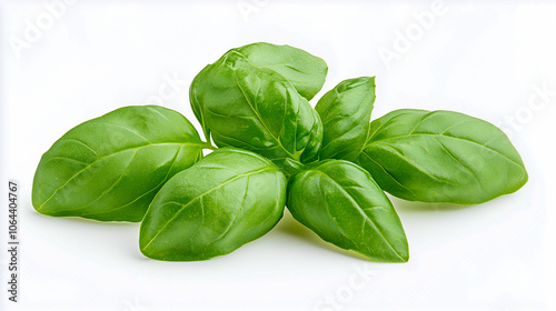 Basil Leaves Isolated on White Background