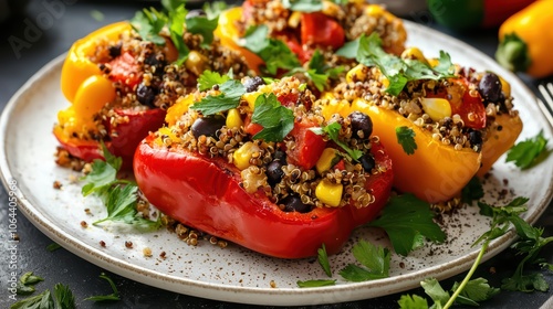 Stuffed Bell Peppers with Quinoa, Corn, and Black Beans