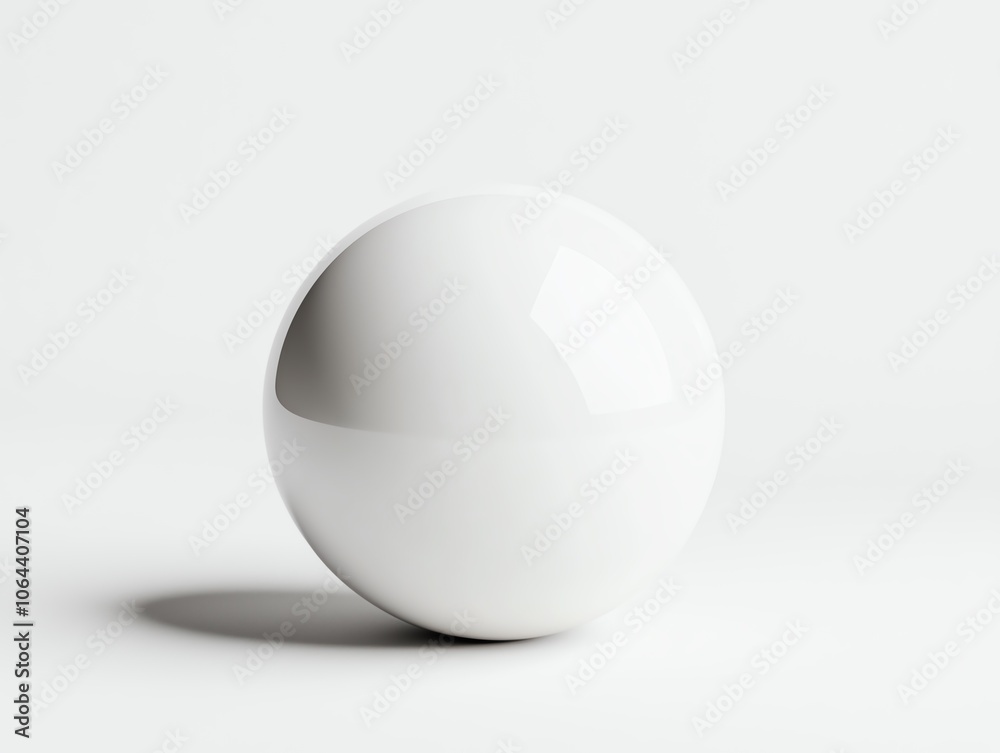 A glossy white sphere on a clean white background, perfect for modern design projects or as a minimalist decoration piece. A glossy white sphere on a clean white background, perfect for modern design projects or as a minimalist decoration piece.