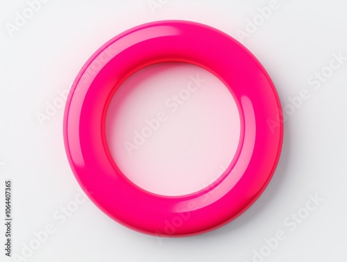 A vibrant pink circular object with a glossy finish, isolated on a white background, ideal for graphic design and creative projects.