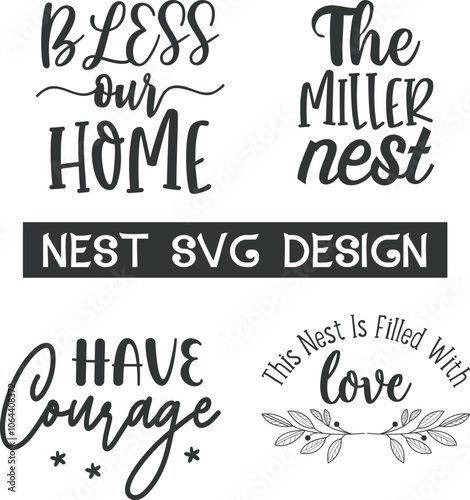 A bird nest icon typically depicts a simple Bless our nest, Bless our home, The miller nest, I like our nest the best, I love bird’s nest soup