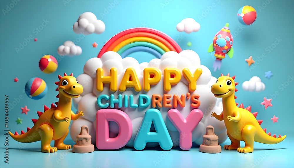 Obraz premium happy children day colorful background