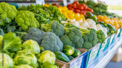 Broccoli display at farmer's market