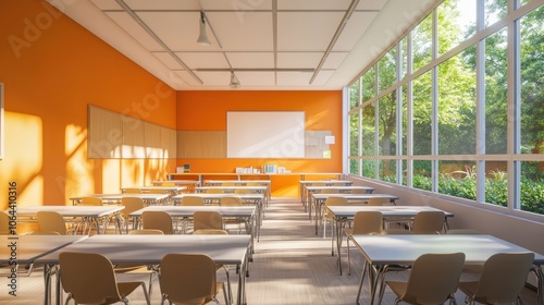 Modern classroom interior photo