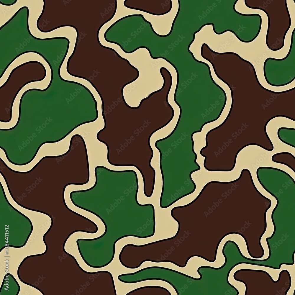 Retro Old School Duck Hunting Camouflage, Seamless Camo Pattern Texture Retro Old School Duck Hunting Camouflage, Seamless Camo Pattern Texture