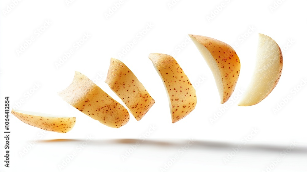 Sliced Potato on White Background Sliced Potato on White Background