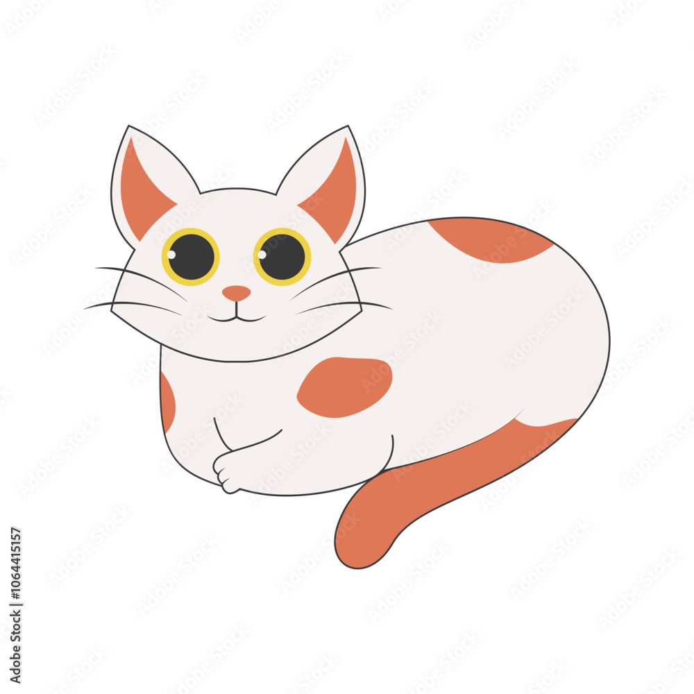 Obraz premium Cute Cartoon Cat Character. Vector Illustration in Cute Expression.