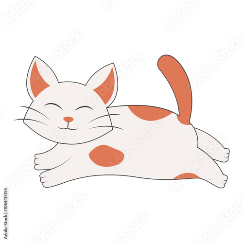 Cute Cartoon Cat Character. Vector Illustration in Cute Expression.