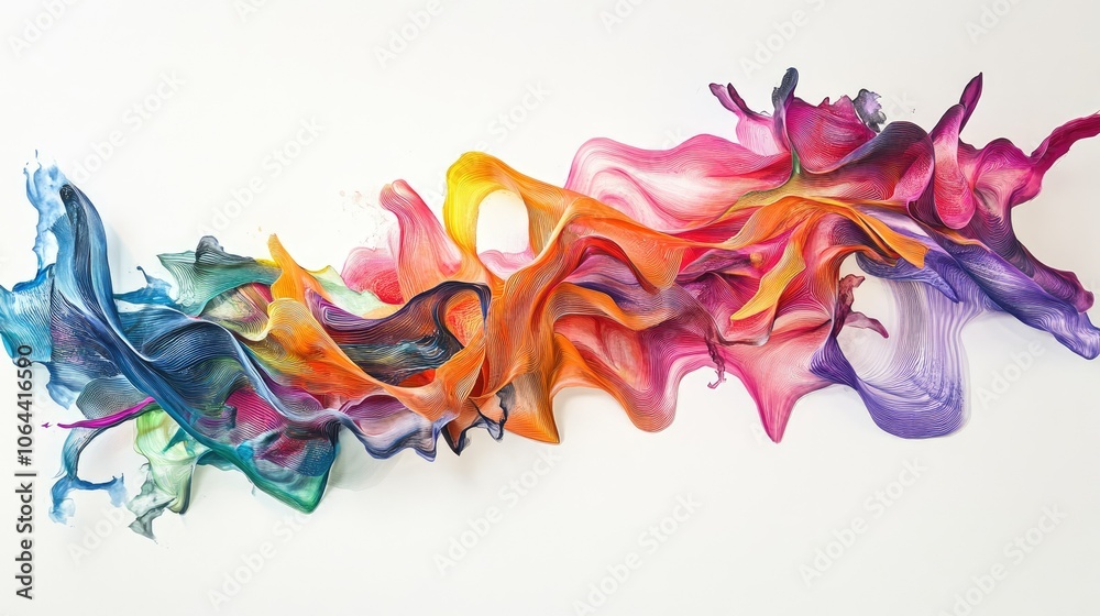 Fototapeta premium Colorful Abstract Wave on White Background