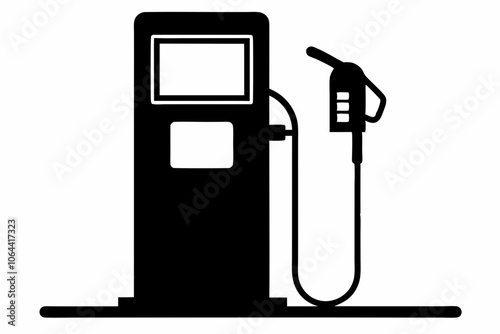 gas pump silhouette vector, Gas pump and electric charge station vector icon