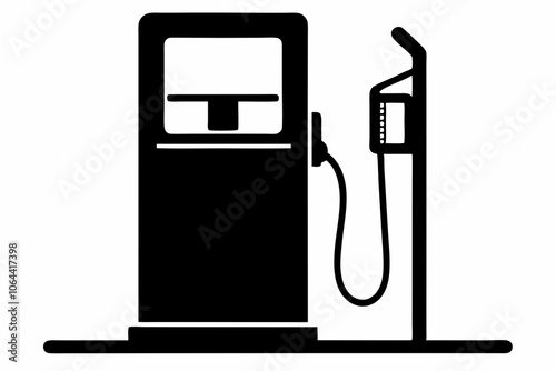 gas pump silhouette vector, Gas pump and electric charge station vector icon
