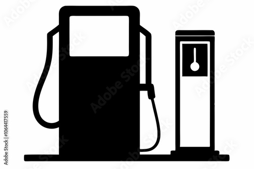 gas pump silhouette vector, Gas pump and electric charge station vector icon