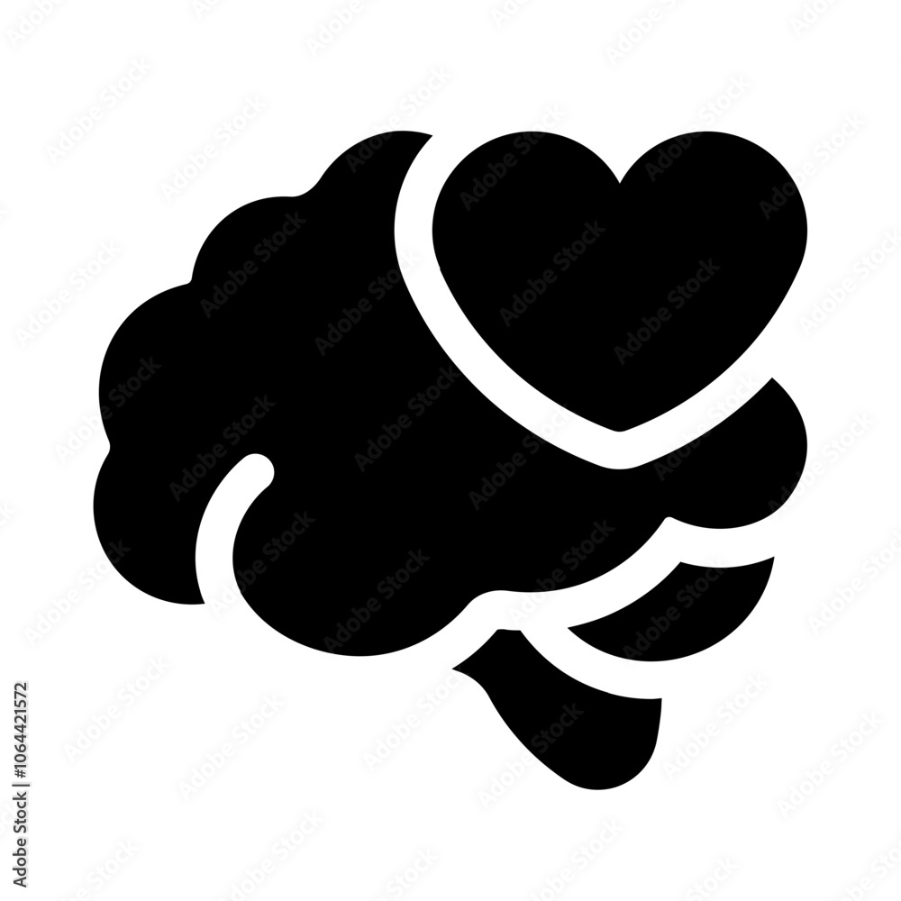 love the mind icon with glyph style, perfect for user interface projects love the mind icon with glyph style, perfect for user interface projects