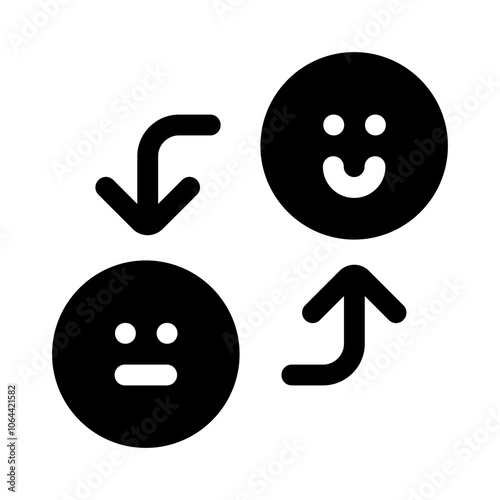 mood swings icon with glyph style, perfect for user interface projects