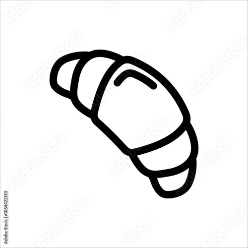 Croissant icon in outline style