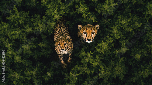 a cheetah cub and its mother in the forest