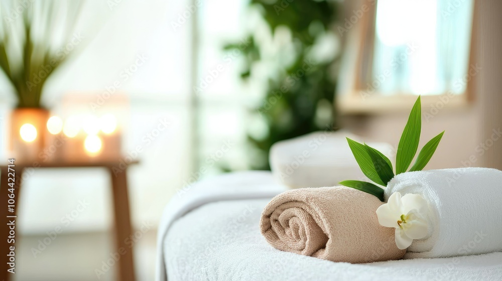 Enhance your spa experience with luxurious towels and tranquil ambiance