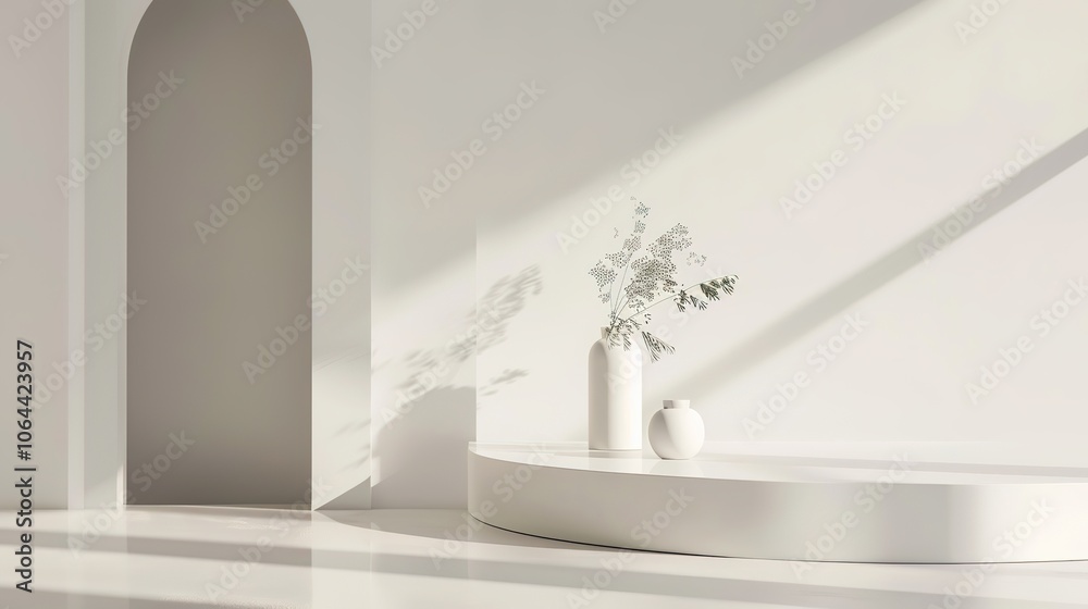 Fashionable and Minimalist White Geometric Background - a chic and elegant visual. The fashionable minimalist white background with geometric patterns is both stylish and captivating