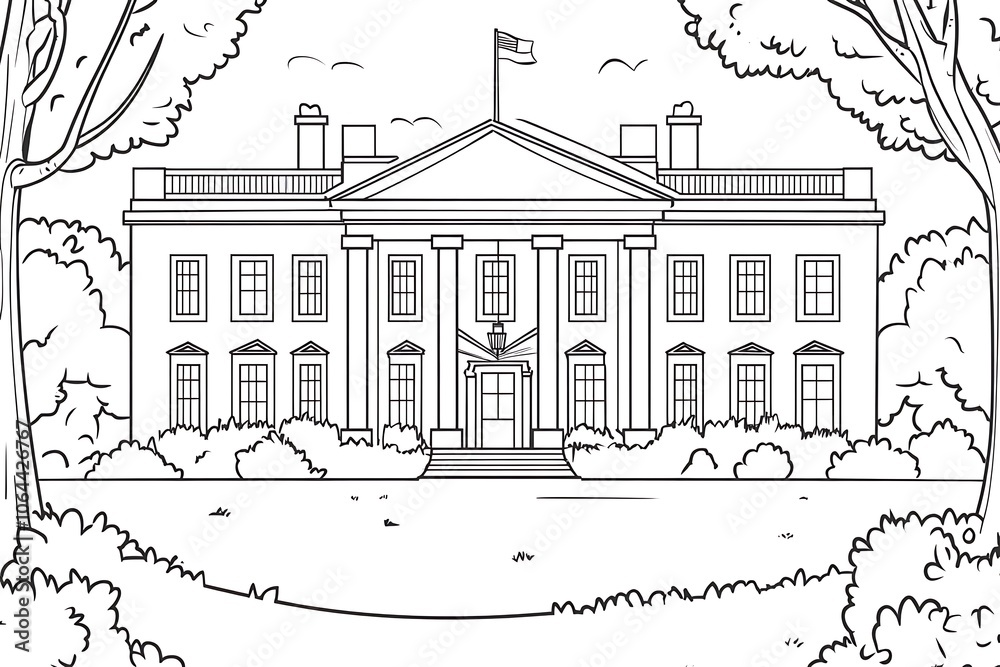 Obraz premium The White House official residence of the president of the United States