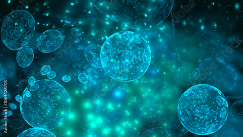 Abstract science concept fractal art background. Infinite cells inside cells.