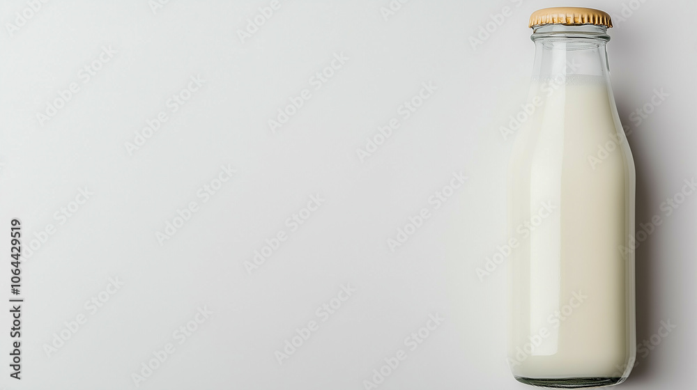 Filled unopened milk bottle isolated on white background Filled unopened milk bottle isolated on white background