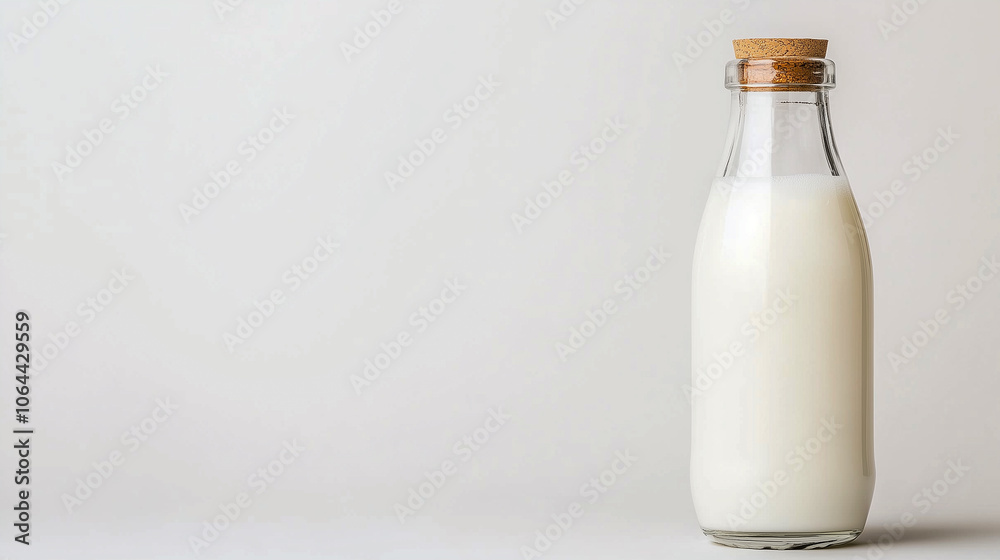 Filled unopened milk bottle isolated on white background Filled unopened milk bottle isolated on white background