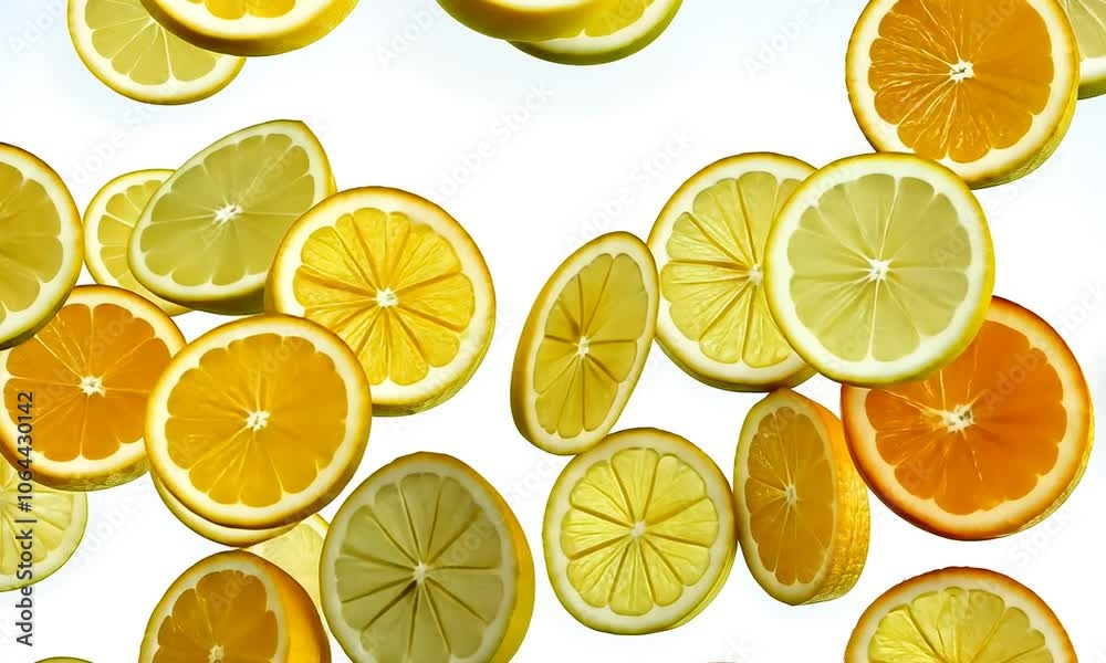 Sliced Lemon on White Background Sliced Lemon on White Background