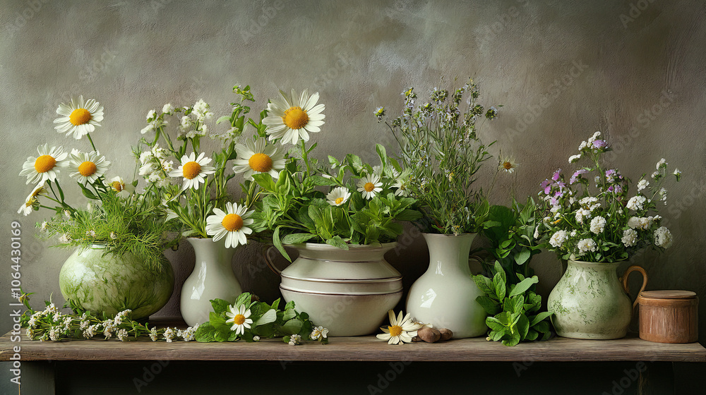 Rustic Wildflower Arrangement in Sunlit Still Life Rustic Wildflower Arrangement in Sunlit Still Life
