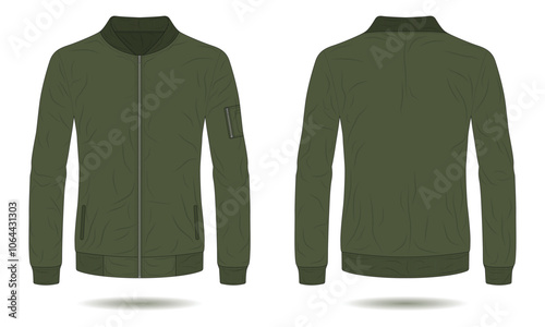 Green men bomber jacket mockup