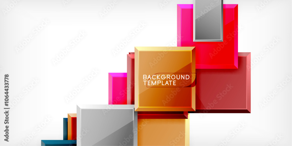 Glass toy style square shapes abstract design. Vector Illustration For Wallpaper, Banner, Background, Card, Book Illustration, landing page Glass toy style square shapes abstract design. Vector Illustration For Wallpaper, Banner, Background, Card, Book Illustration, landing page
