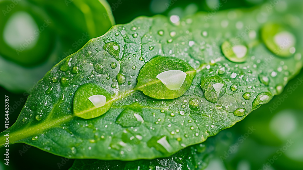 Fresh dewdrops on vibrant kale leaves with natural textures Fresh dewdrops on vibrant kale leaves with natural textures