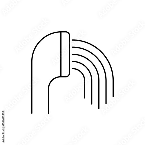 Outline shower icon, Morning routine icon