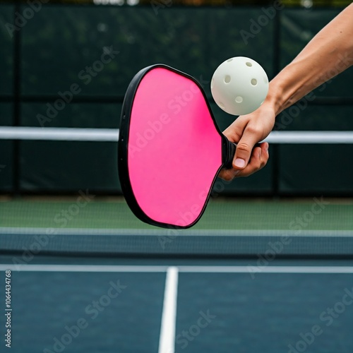 Pickleball Ball and Paddle, Pickleball match, Pickleball Ball, Paddle, sport, sport. closed up, road, ball, tennis, badminton, table, ping, pong, racket, table tennis, ping-pong, game, paddle, equipme photo