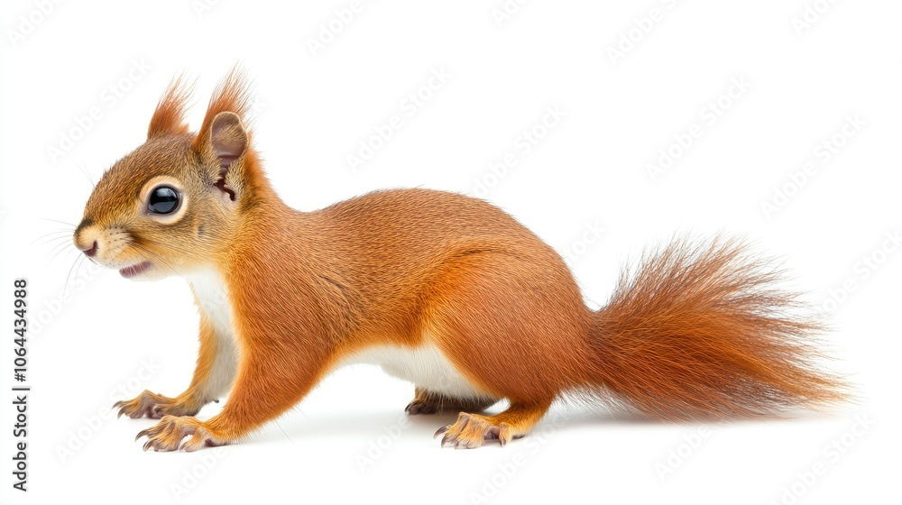 Cute Red Squirrel on White Background Cute Red Squirrel on White Background