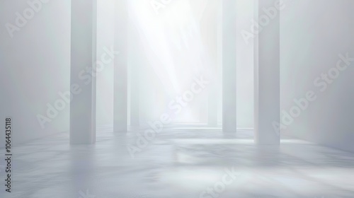 Wallpaper Mural White Gray Perspective Stage Background - a unique and captivating visual. The white and gray stage backdrop with perspective creates an enchanting and alluring scene. Torontodigital.ca