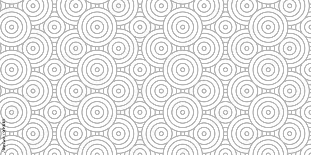 Abstract Overlapping Pattern. Seamless geometric ocean spiral pattern circle wave lines. white and gray minimal tile stripe geomatics create retro square line backdrop pattern background. Abstract Overlapping Pattern. Seamless geometric ocean spiral pattern circle wave lines. white and gray minimal tile stripe geomatics create retro square line backdrop pattern background.